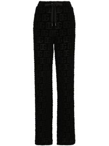 Dolce & Gabbana pantalon évasé à logo DG en jacquard - Noir