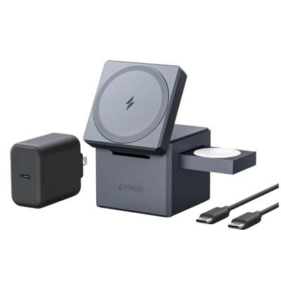 Anker3-in-1 Cube with MageSafe 2B2 Oplader Zwart
