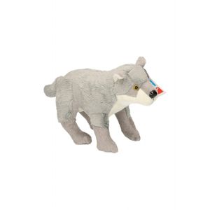 Wolf knuffel met kraalogen 25 cm