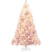 225 cm Kunstkerstboom met Verlichting Dennenboom met Warmwitte LED-Lampen Paars 225 cm Kunstkerstboom met Verlichting Dennenboom met Warmwitte LED-Lampen Paars