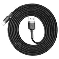 Baseus Cafule USB 2.0 / Lightning Kabel - 2m - Zwart / Grijs - thumbnail