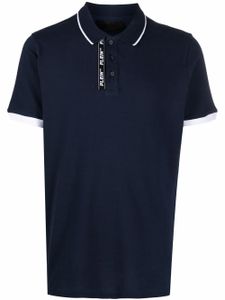 Philipp Plein polo à bande logo - Bleu