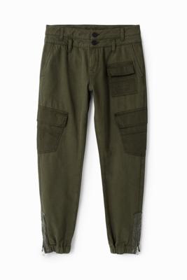 Baggy broek met cargozakken - GREEN - 28 Baggy broek met cargozakken - GREEN - 28