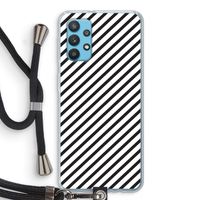 Strepen zwart-wit: Samsung Galaxy A32 4G Transparant Hoesje met koord