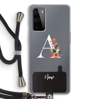 Pink Bouquet: OnePlus 9 Pro Transparant Hoesje met koord