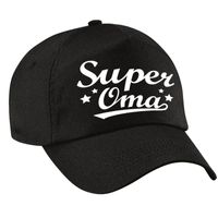 Super oma cadeau pet /cap zwart voor volwassenen - thumbnail