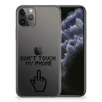 Apple iPhone 11 Pro Silicone-hoesje Finger Don&apos;t Touch My Phone