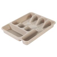 Bestekbak - taupe - 5 vakken - 34 x 26 x 5 cm - lade indeling - bestekhouders Bestekbak - taupe - 5 vakken - 34 x 26 x 5 cm - lade indeling - bestekhouders