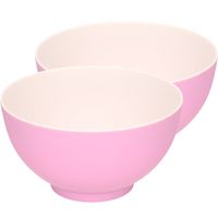 6x stuks onbreekbare kunststof/melamine roze dessert schaaltje Dia 14 x H 7.5 cm voor outdoor/camp