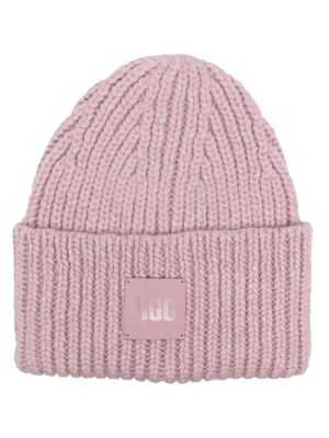 UGG bonnet en maille à design nervuré - Rose