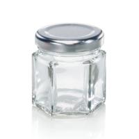 Leifheit 3208 jampot zeshoekig 47 ml glas/zilver
