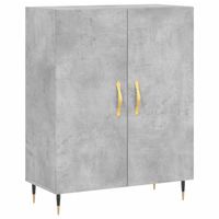 The Living Store Dressoir - Betongrijs - 69.5 x 34 x 90 cm - Bewerkt Hout en Metaal - thumbnail