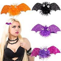 halloween vleermuis haarclip - meisjesverkleedaccessoires met zwarte en paarse vleugels voor spookfestival Lightinthebox