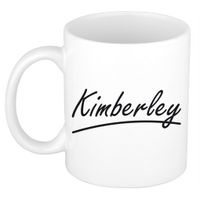 Kimberley voornaam kado beker / mok sierlijke letters - gepersonaliseerde mok met naam   - - thumbnail