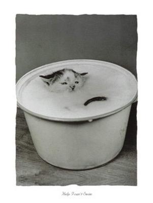 Kunstdruk B. Creative - Help I can&apos;t swim 30x40cm