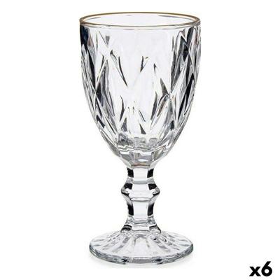 Wijnglas Vivalto R-00817DL/BHA6-M R-00817DL/BHA6-M Transparant Gouden Glas 330 ml (6 Stuks)