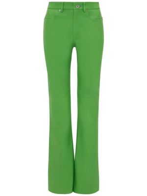 JW Anderson pantalon en cuir à coupe évasée - Vert