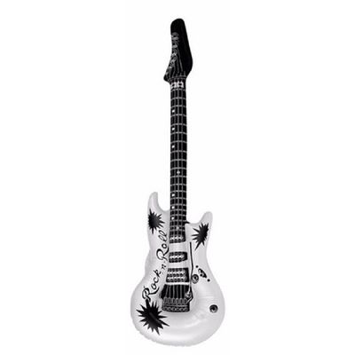 Opblaasbare speelgoed/feestartikel gitaar wit 106 cm