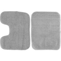 Badkamer/douche/toilet mat set beton grijs - Badmatjes