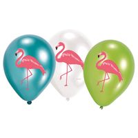 12x Flamingo print ballonnen 27 cm - thumbnail