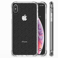 Apple iPhone Xs Max Doorzichtige Silicone Hoesje Stripes Dots