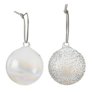 4x Glazen transparant parelmoer kerstballen 7 cm kerstboomversiering - Kerstbal