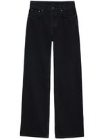 ANINE BING logo-patch wide-leg jeans - Noir