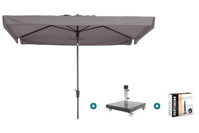 Madison Delos Luxe stokparasol 200x300 cm. - Taupe met Granada voet en hoes