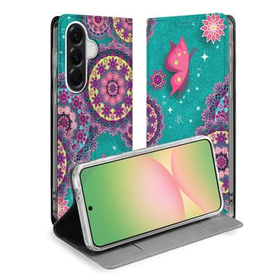 Samsung Galaxy A57 | Flip Style Cover | Cirkels en Vlinders Samsung Galaxy A57 | Flip Style Cover | Cirkels en Vlinders