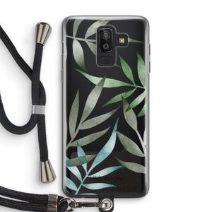 Tropical watercolor leaves: Samsung Galaxy J8 (2018) Transparant Hoesje met koord