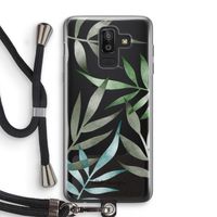 Tropical watercolor leaves: Samsung Galaxy J8 (2018) Transparant Hoesje met koord