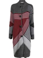 Stella McCartney cardigan mi-long S by S à rayures 3D - Gris