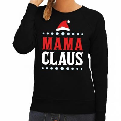 Kersttrui / sweater voor dames - Mama Claus - zwart - Kerstdiner - kantoor Kersttrui / sweater voor dames - Mama Claus - zwart - Kerstdiner - kantoor