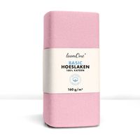 Loom One Hoeslaken – 100% Jersey Katoen – 120x200 cm – tot 25cm matrasdikte– 160 g/m² – Roze