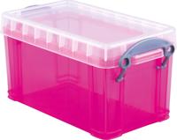 Really Useful Box opbergdoos 2,1 liter, transparant roze Really Useful Box opbergdoos 2,1 liter, transparant roze