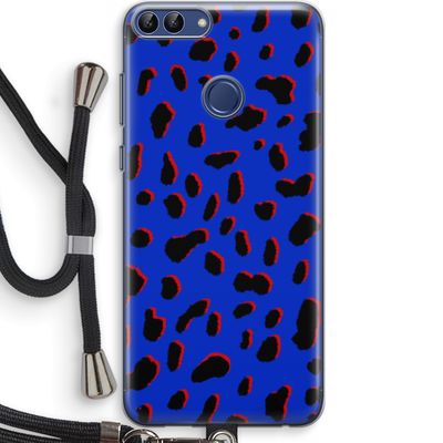 Blue Leopard: Huawei P Smart (2018) Transparant Hoesje met koord