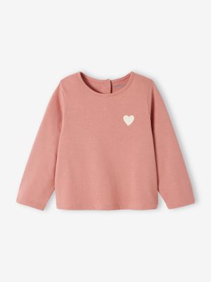 Babyshirt Basics lange mouwen rozenhout