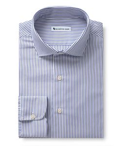 CERAGGIO - Blauw gestreepte poplin - TUFO 4