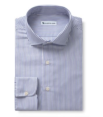 CERAGGIO - Blauw gestreepte poplin - TUFO 4