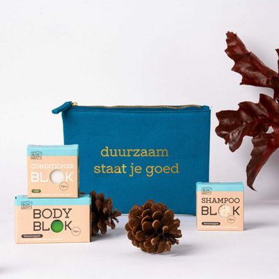 Duurzaam Kerstpakket 3 producten - Dennenappel/Olijf + toilettas