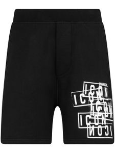 DSQUARED2 short de sport Icon Stamps - Noir