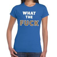 What the Fuck tijger print fun t-shirt blauw voor dames 2XL  - - thumbnail
