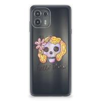 Silicone Back Case Motorola Edge 20 Lite Boho Skull