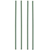 Plantenstokken donkergroen 90 cm - 4x stuks - geplastificeerd verzinkt staal - plantensteun / tonkin