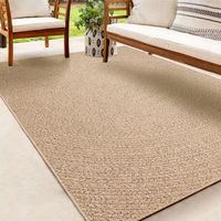 Karpet24 Kenzy Buitentapijt met jute look| Rechthoekig met cirkelmotief | natuurlijke look voor tuin, balkon of terras | Weer- en UV-bestendig Tuintapijt-120 x 170 cm