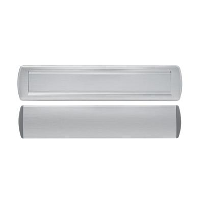 AXA AXA briefplaat met tochtklep en schacht Curve Plus deurdikte tot 72mm. - aluminium geslepen