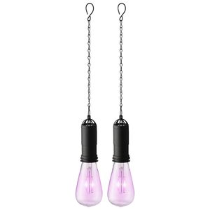 2x stuks roze solar tuinverlichting hanglampen kunststof 20 cm