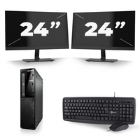 Lenovo ThinkCentre Edge 71 SFF - Intel Core i7-3e Generatie - 16GB RAM - 256GB SSD - Windows 10 + 2x 24 inch Monitor