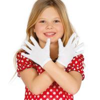 Carnaval verkleed handschoenen voor kinderen - wit - kostuum accessoires