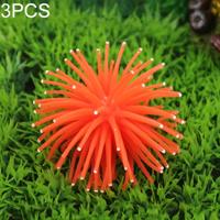 3 STKS aquarium artikelen decoratie TPR simulatie zee-egels bal koraal met punt grootte: L diameter: 13cm (oranje)